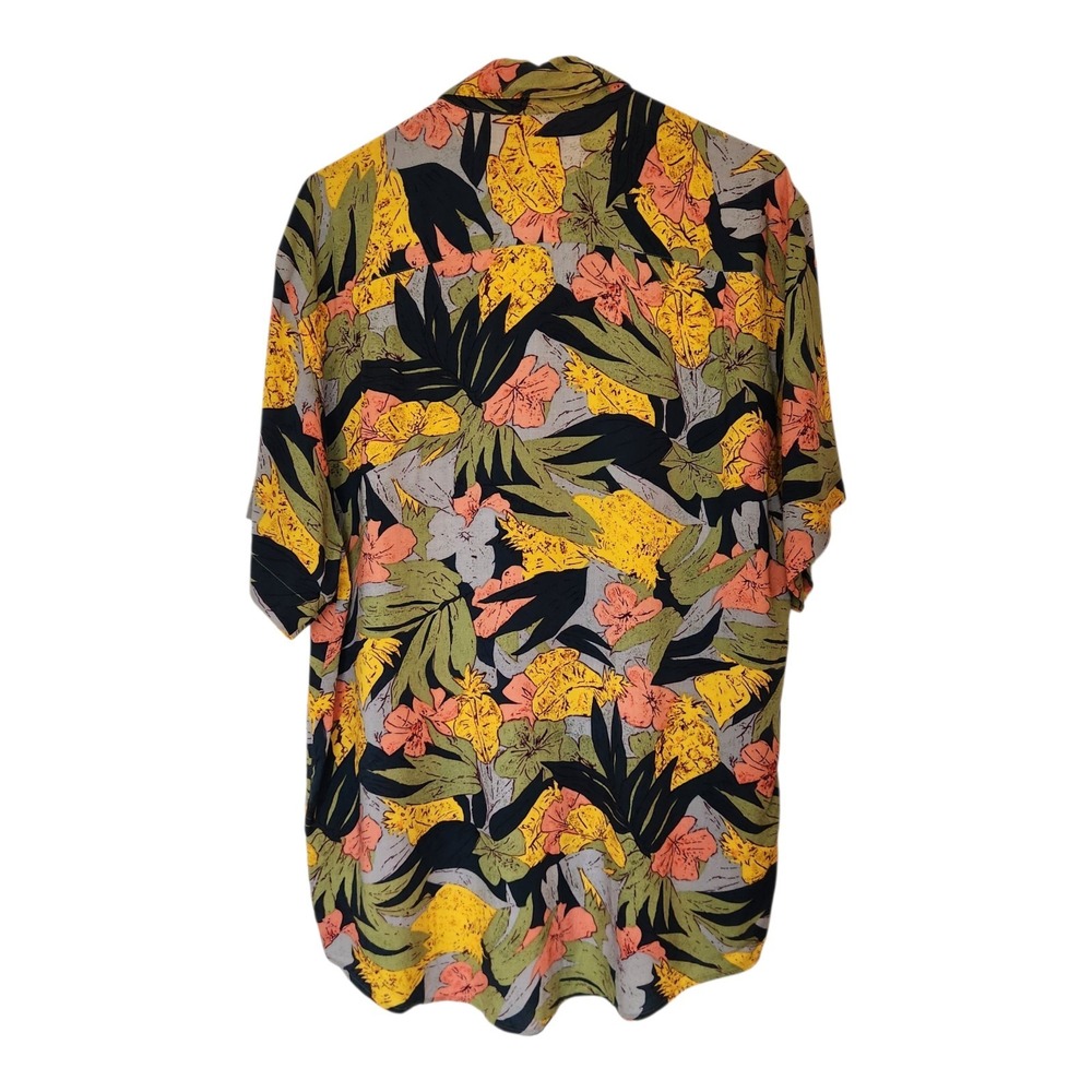 Vintage 80s 90s GUESS by Georges Marciano Medium Hawaiian Shirt Aloha Floral - Picture 10 of 10